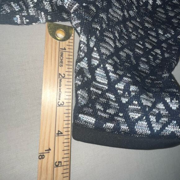 Donna Morgan Size 6 Metallic Shades of Gray Blue and Black Abstract Dress - Picture 6 of 9